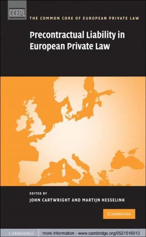 Cover of the book Precontractual Liability in European Private Law by Diego Saglia