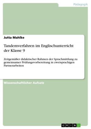 Cover of the book Tandemverfahren im Englischunterricht der Klasse 9 by Marco De Martino