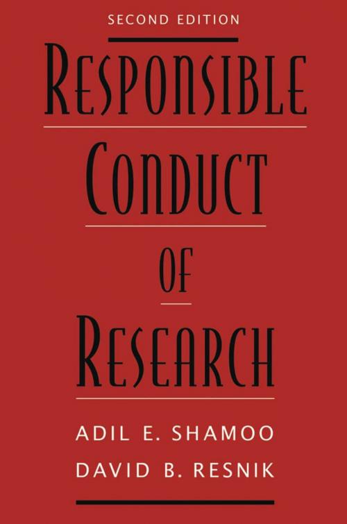 Cover of the book Responsible Conduct of Research by Adil E. Shamoo, David B. Resnik, Oxford University Press