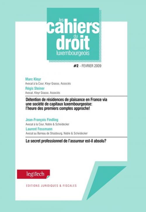 Cover of the book Cahier du droit luxembourgeois n°2 by Marc Kleyr, Régis Steiner, Jean-François Findling, Laurent Fessmann, Legitech