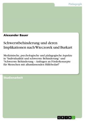 Cover of the book Schwerstbehinderung und deren Implikationen nach Wieczorek und Burkart by Susanne Lossi