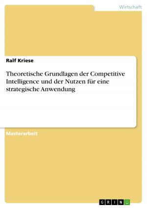 Cover of the book Theoretische Grundlagen der Competitive Intelligence und der Nutzen für eine strategische Anwendung by Sina Bottke