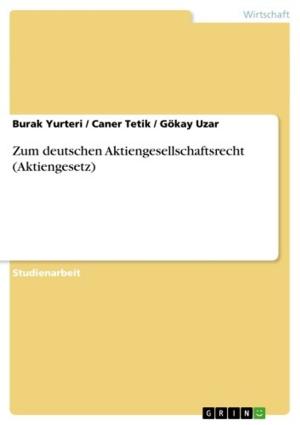 Cover of the book Zum deutschen Aktiengesellschaftsrecht (Aktiengesetz) by Anonymous