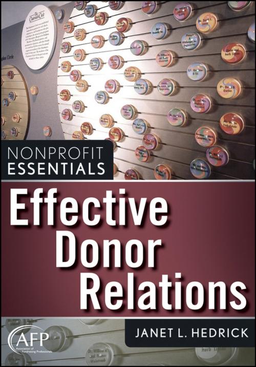 Cover of the book Effective Donor Relations by Janet L. Hedrick, Wiley