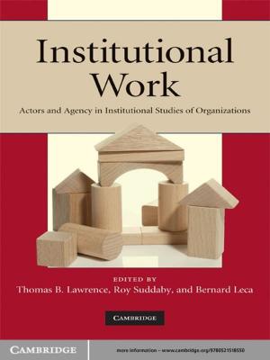 Cover of the book Institutional Work by Carsten Q. Schneider, Claudius Wagemann