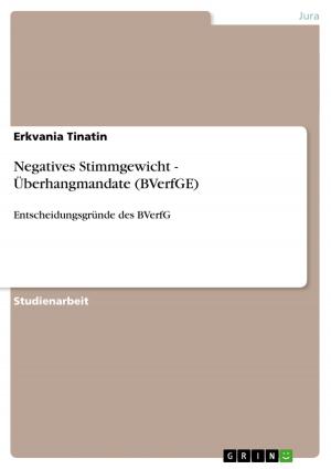Cover of the book Negatives Stimmgewicht - Überhangmandate (BVerfGE) by Saskia Hoffmann