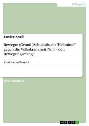 Cover of the book Bewegte (Grund-)Schule als ein 'Heilmittel' gegen die Volkskrankheit Nr. 1 - den Bewegungsmangel by Thekla Marie Rippe