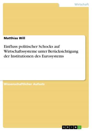 Cover of the book Einfluss politischer Schocks auf Wirtschaftssysteme unter Berücksichtigung der Institutionen des Eurosystems by German Hondl