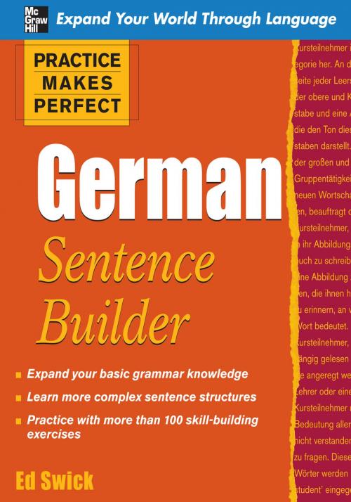 Cover of the book Practice Makes Perfect German Sentence Builder by Ed Swick, Mcgraw-hill