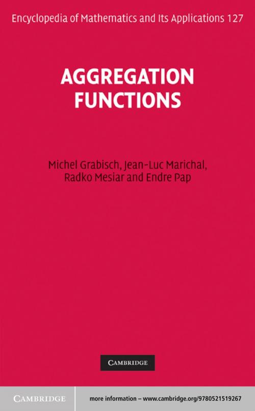 Cover of the book Aggregation Functions by Michel Grabisch, Jean-Luc Marichal, Radko Mesiar, Endre Pap, Cambridge University Press