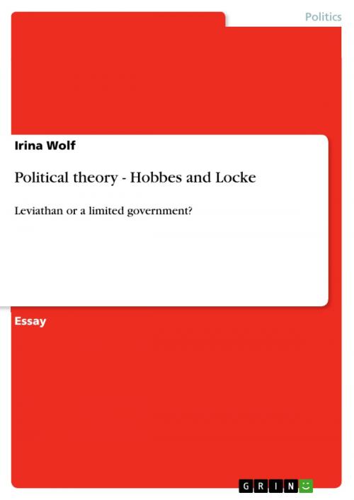 Cover of the book Political theory - Hobbes and Locke by Irina Wolf, GRIN Publishing