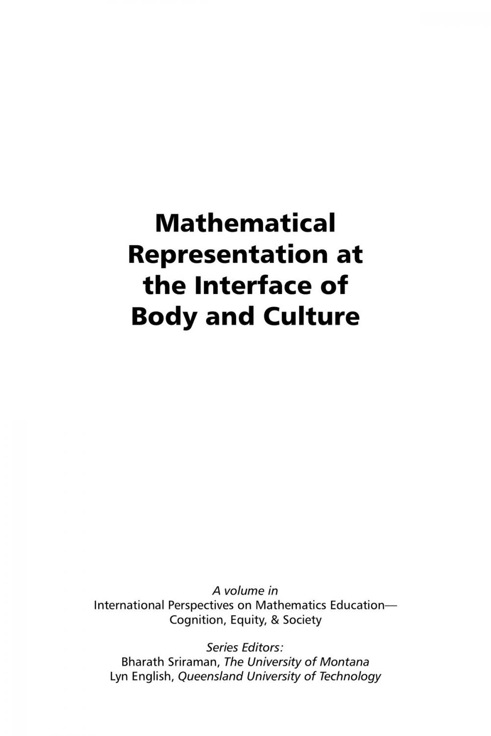 Big bigCover of Mathematical Representation at the Interface of Body and Culture