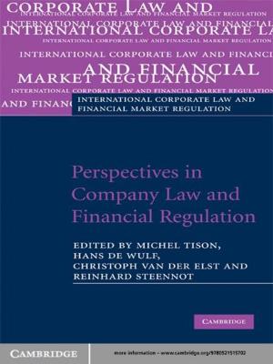 Cover of the book Perspectives in Company Law and Financial Regulation by Hooman Darabi, Ahmad Mirzaei