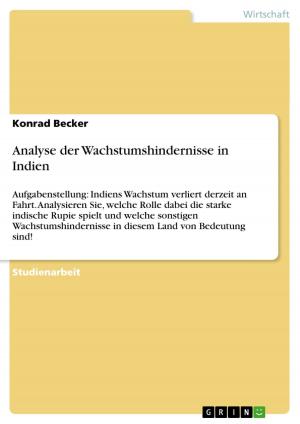 Cover of the book Analyse der Wachstumshindernisse in Indien by Bernd Firuz Kramer
