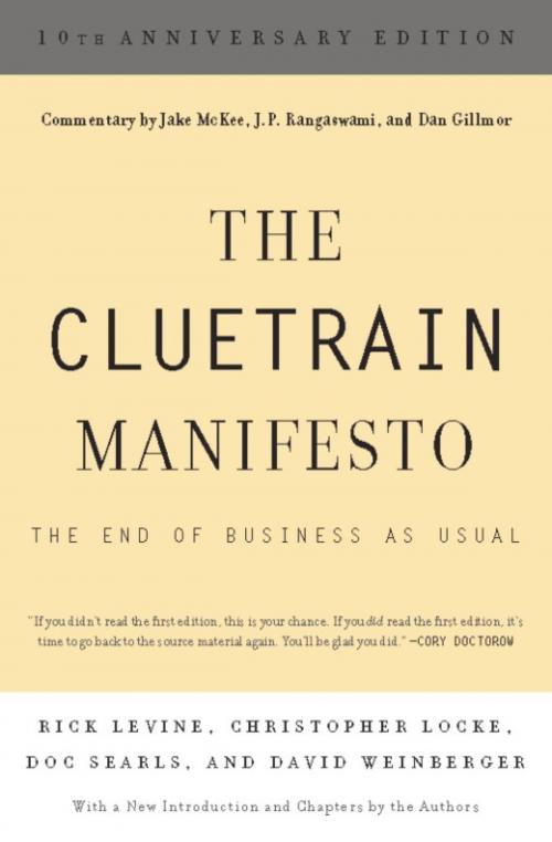 Cover of the book The Cluetrain Manifesto by Rick Levine, Christopher Locke, Doc Searls, David Weinberger, Jake McKee, J. P. Rangaswami, Dan Gillmor, Basic Books