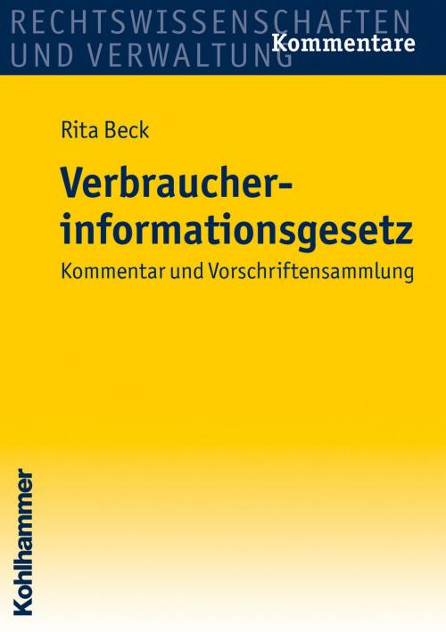 Cover of the book Verbraucherinformationsgesetz by Rita Beck, Kohlhammer Verlag