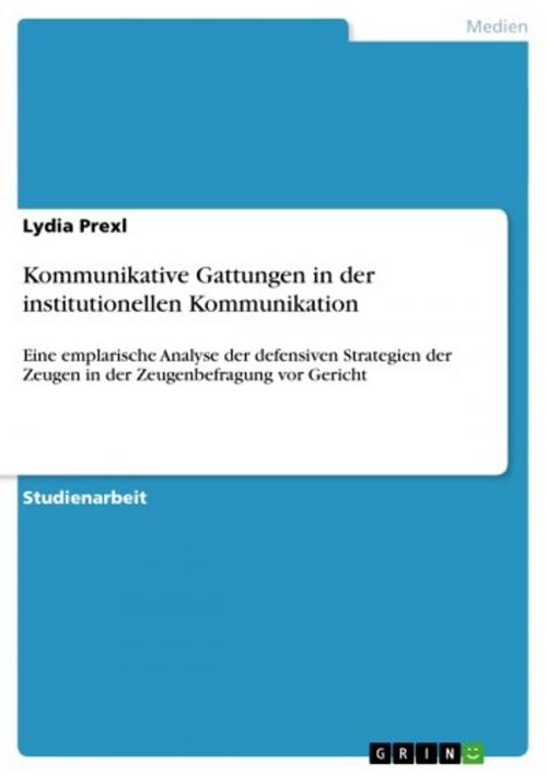 Cover of the book Kommunikative Gattungen in der institutionellen Kommunikation by Lydia Prexl, GRIN Publishing