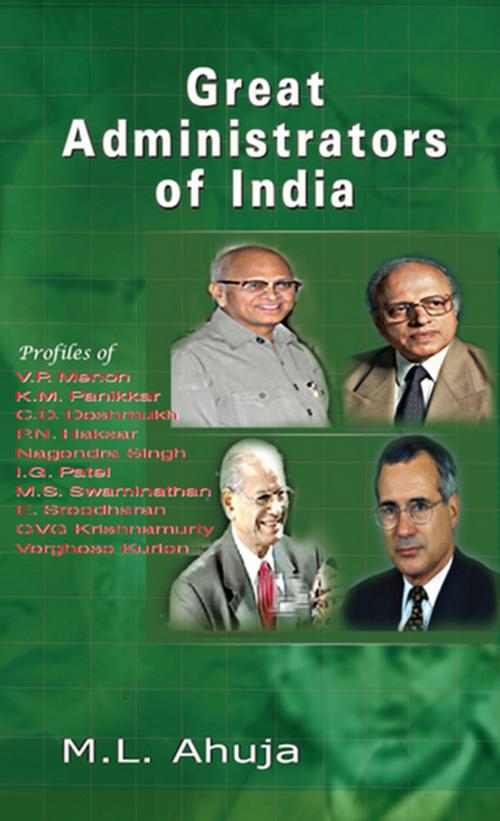 Cover of the book Great Administrators of India by M.L. Ahuja, Kalpaz Publications