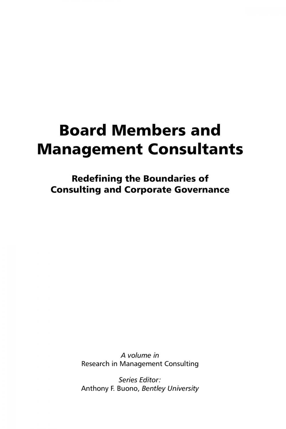 Big bigCover of Board Members and Management Consultants