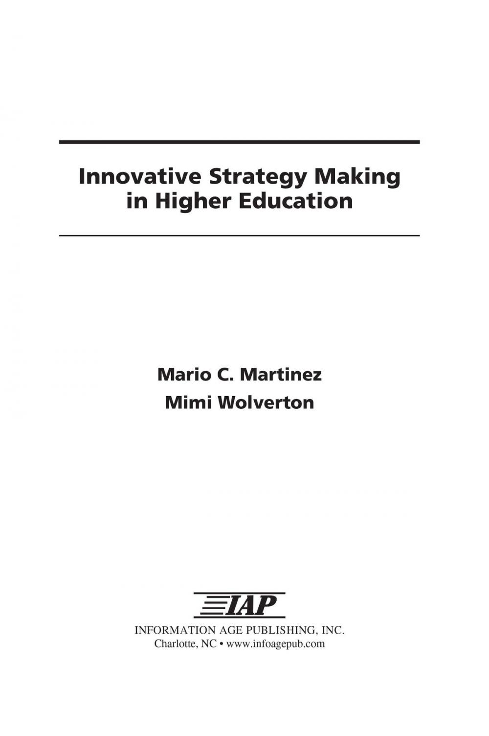 Big bigCover of Innovative Strategy Making in Higher Education