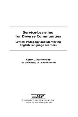 Cover of the book ServiceLearning for Diverse Communities by Mary Lynn Redmond
