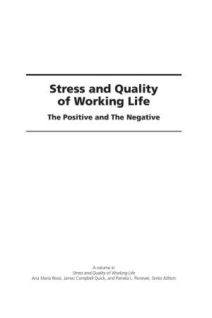 Cover of the book Stress and Quality of Working Life by Dr. Alf H. Walle