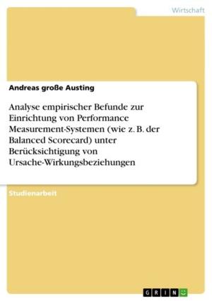 Cover of the book Analyse empirischer Befunde zur Einrichtung von Performance Measurement-Systemen (wie z. B. der Balanced Scorecard) unter Berücksichtigung von Ursache-Wirkungsbeziehungen by Andreas Haderlein