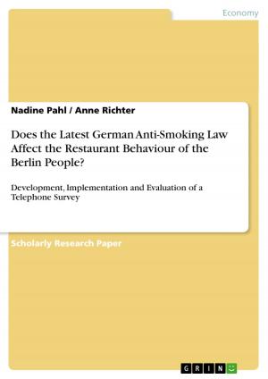 Cover of the book Does the Latest German Anti-Smoking Law Affect the Restaurant Behaviour of the Berlin People? by Nabila EL-Gabalawi