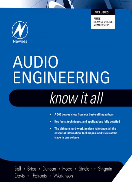 Cover of the book Audio Engineering: Know It All by Douglas Self, Ben Duncan, Ian Sinclair, Richard Brice, John Linsley Hood, Andrew Singmin, Don Davis, Eugene Patronis, John Watkinson, Elsevier Science