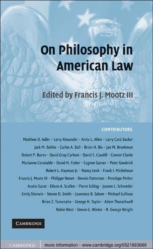Cover of the book On Philosophy in American Law by , Cambridge University Press