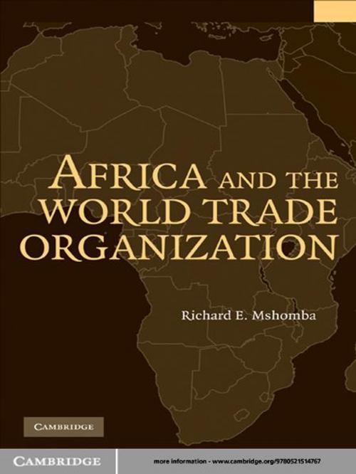 Cover of the book Africa and the World Trade Organization by Richard E. Mshomba, Cambridge University Press