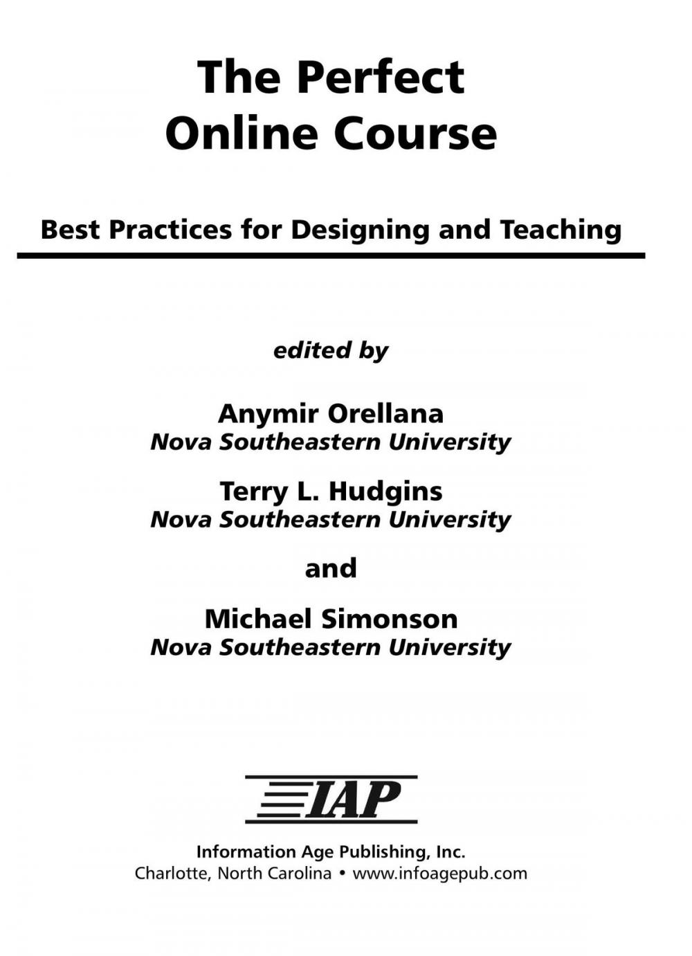 Big bigCover of The Perfect Online Course