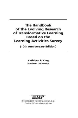 bigCover of the book The Handbook of the Evolving Research of Transformative Learning by 