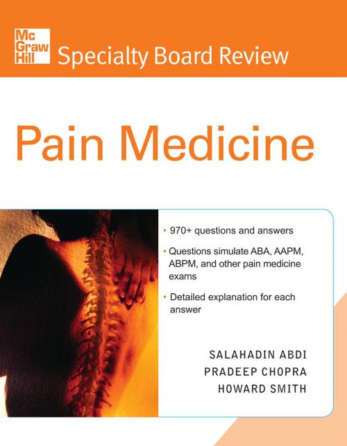 Cover of the book McGraw-Hill Specialty Board Review Pain Medicine by Salahadin Abdi, Pradeep Chopra, Howard Smith, McGraw-Hill Education