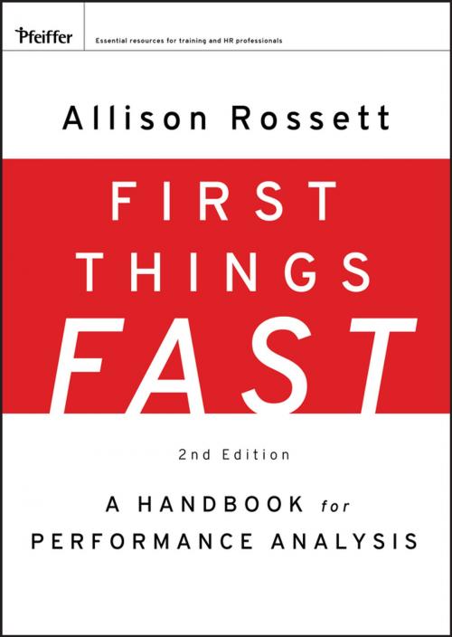 Cover of the book First Things Fast by Allison Rossett, Wiley