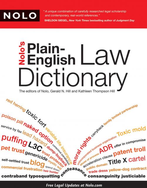 Cover of the book Nolo's Plain-English Law Dictionary by Gerald Hill Attorney, NOLO