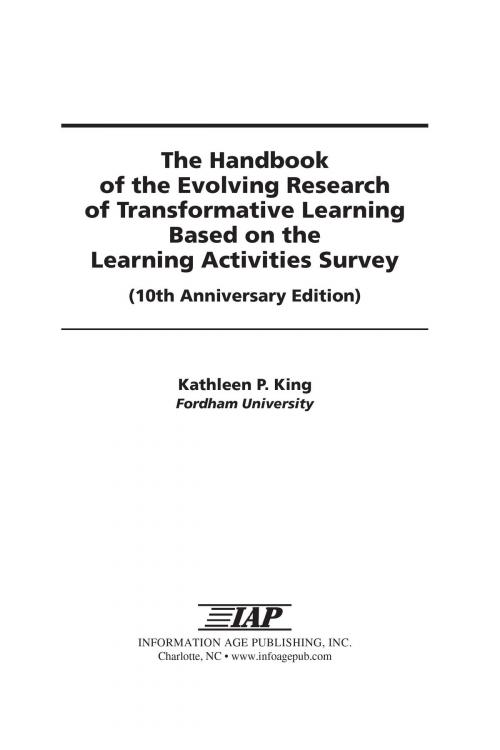 Cover of the book The Handbook of the Evolving Research of Transformative Learning by , Information Age Publishing