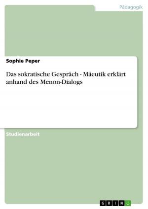 Cover of the book Das sokratische Gespräch - Mäeutik erklärt anhand des Menon-Dialogs by Carolin Duss