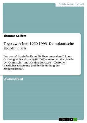 Cover of the book Togo zwischen 1960-1993- Demokratische Klopfzeichen by Erika Mlejova