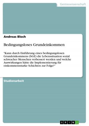 Cover of the book Bedingungsloses Grundeinkommen by Simon Schäfer