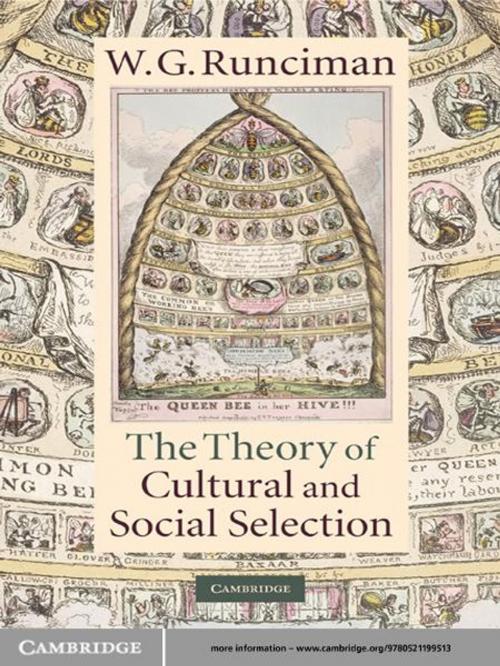 Cover of the book The Theory of Cultural and Social Selection by W. G. Runciman, Cambridge University Press