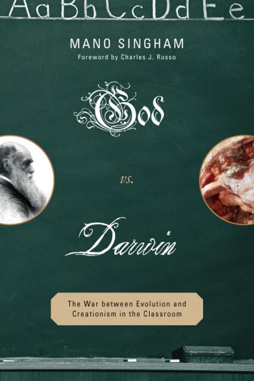 Cover of the book God vs. Darwin by Mano Singham, R&L Education