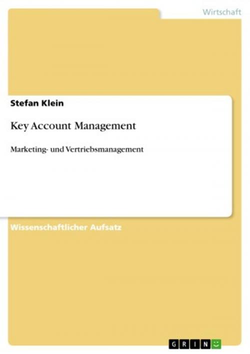 Cover of the book Key Account Management by Stefan Klein, GRIN Verlag
