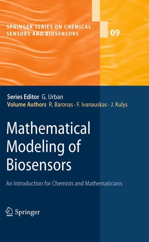 Cover of the book Mathematical Modeling of Biosensors by Romas Baronas, Feliksas Ivanauskas, Juozas Kulys, Springer Netherlands