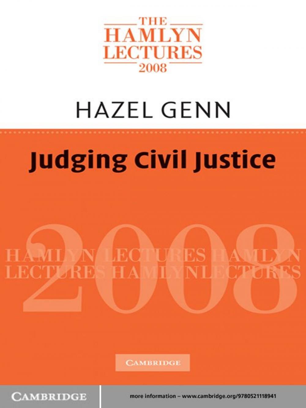 Big bigCover of Judging Civil Justice