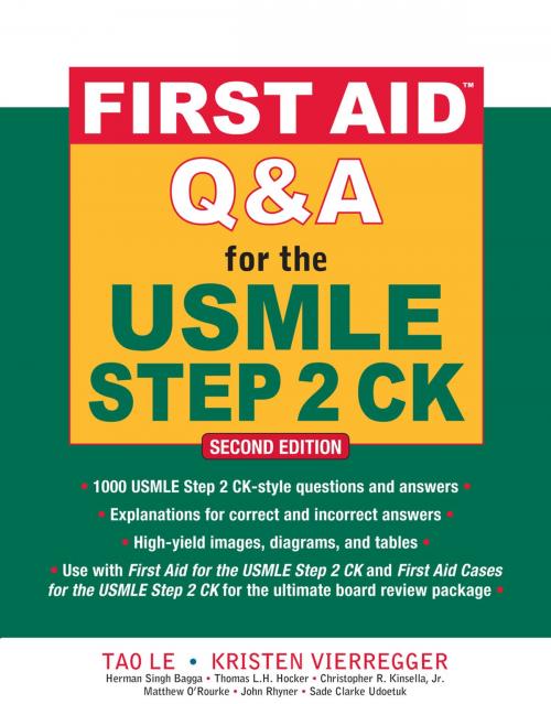 Cover of the book First Aid Q&A for the USMLE Step 2 CK, Second Edition by Kristen Vierregger, Tao Le, McGraw-Hill Education