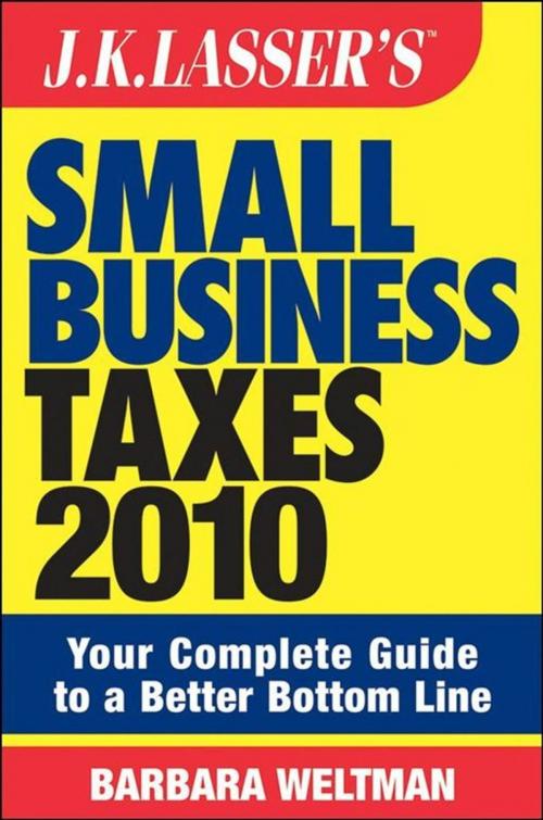 Cover of the book JK Lasser's Small Business Taxes 2010 by Barbara Weltman, Wiley
