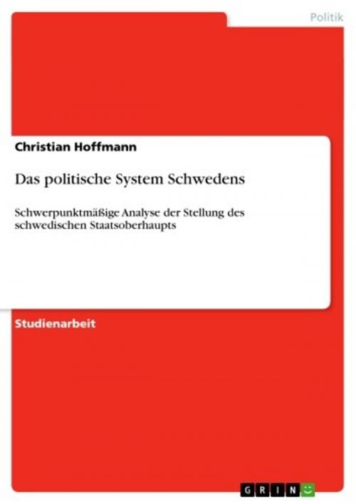 Cover of the book Das politische System Schwedens by Christian Hoffmann, GRIN Verlag