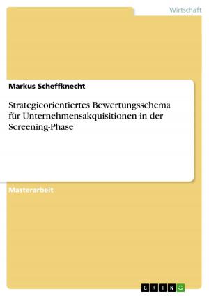 Cover of the book Strategieorientiertes Bewertungsschema für Unternehmensakquisitionen in der Screening-Phase by Bertram Becker