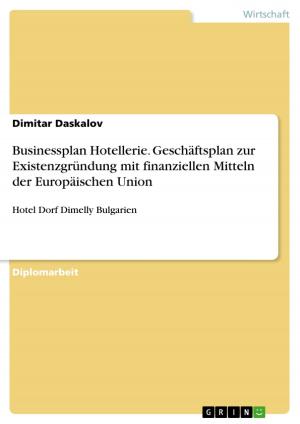 Cover of the book Businessplan Hotellerie. Geschäftsplan zur Existenzgründung mit finanziellen Mitteln der Europäischen Union by Chiara Steffen
